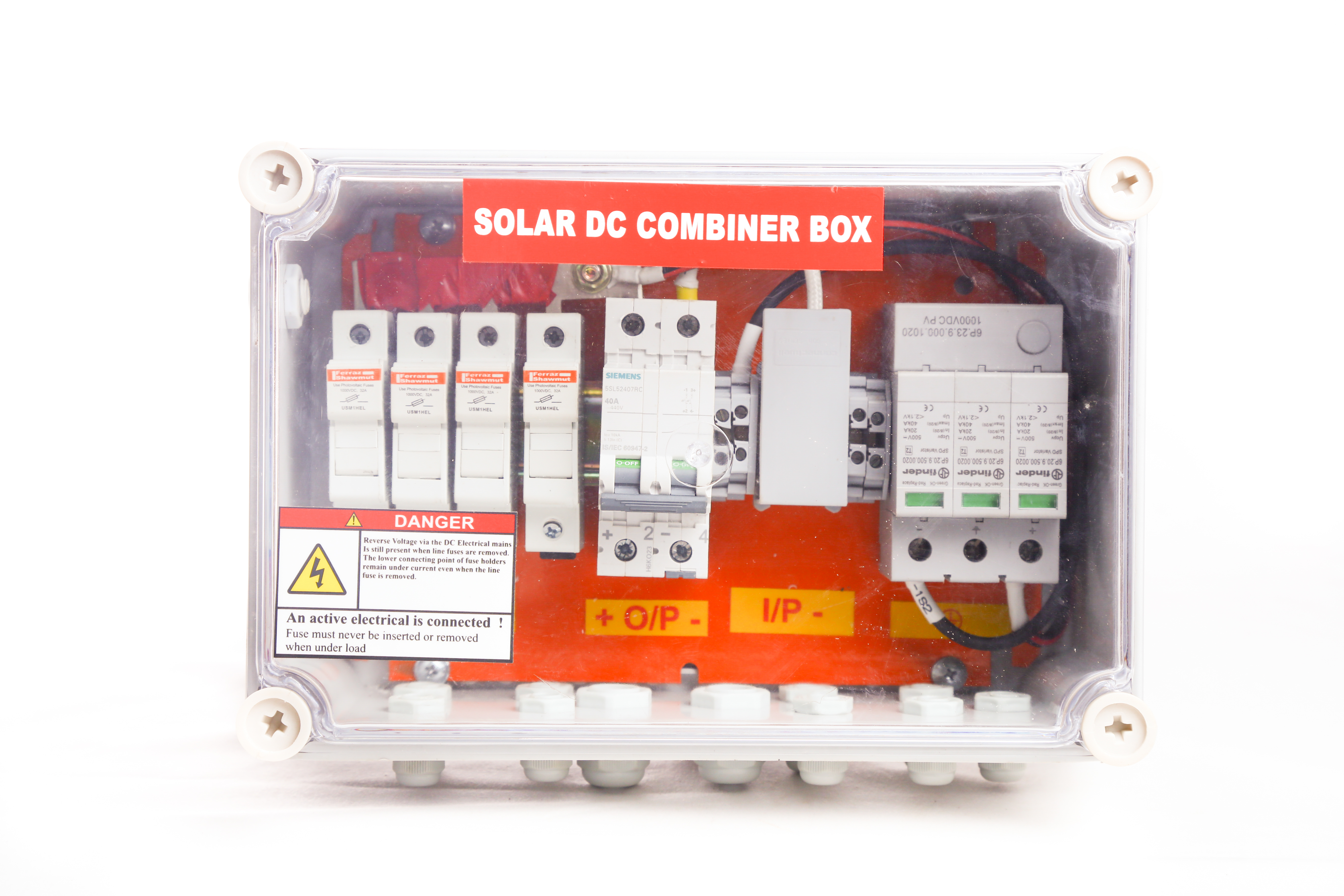 Solar Array Relay Box Solar Array Junction Box 4 In 1 Out with Fuse, TB, MCB, SPD and.